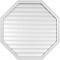 Ekena Millwork Octagonal Surface Mount PVC Gable Vent: Functional, w/ 2"W x 1-1/2"P Brickmould Frame, 40"W x 40"H GVPOC40X4002SF - alternate 1